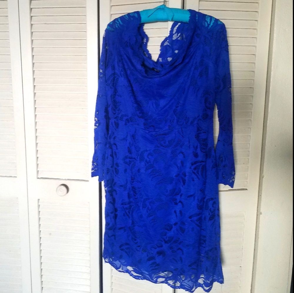 WHY Blue Lace Dress